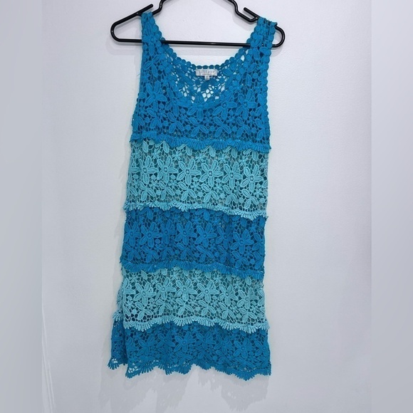 VINTAGE Crochet aqua bleu size small brand solitaire - Picture 7 of 7